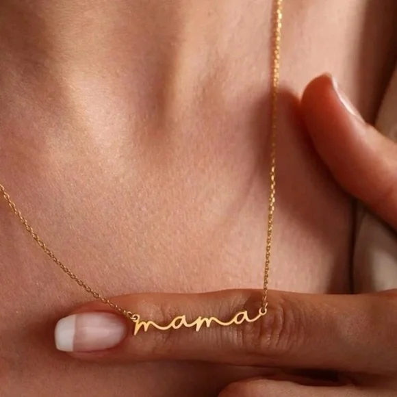 mama Cursive Stainless Steel Necklace - Picture 2 of 2